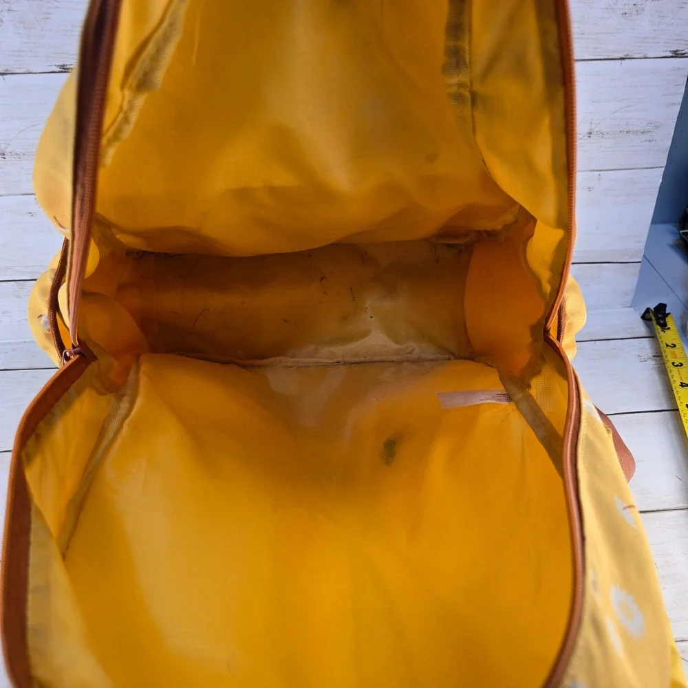 Yellow Daisy Floral Bee A Good Friend Canvas Backpack School Travel Bag